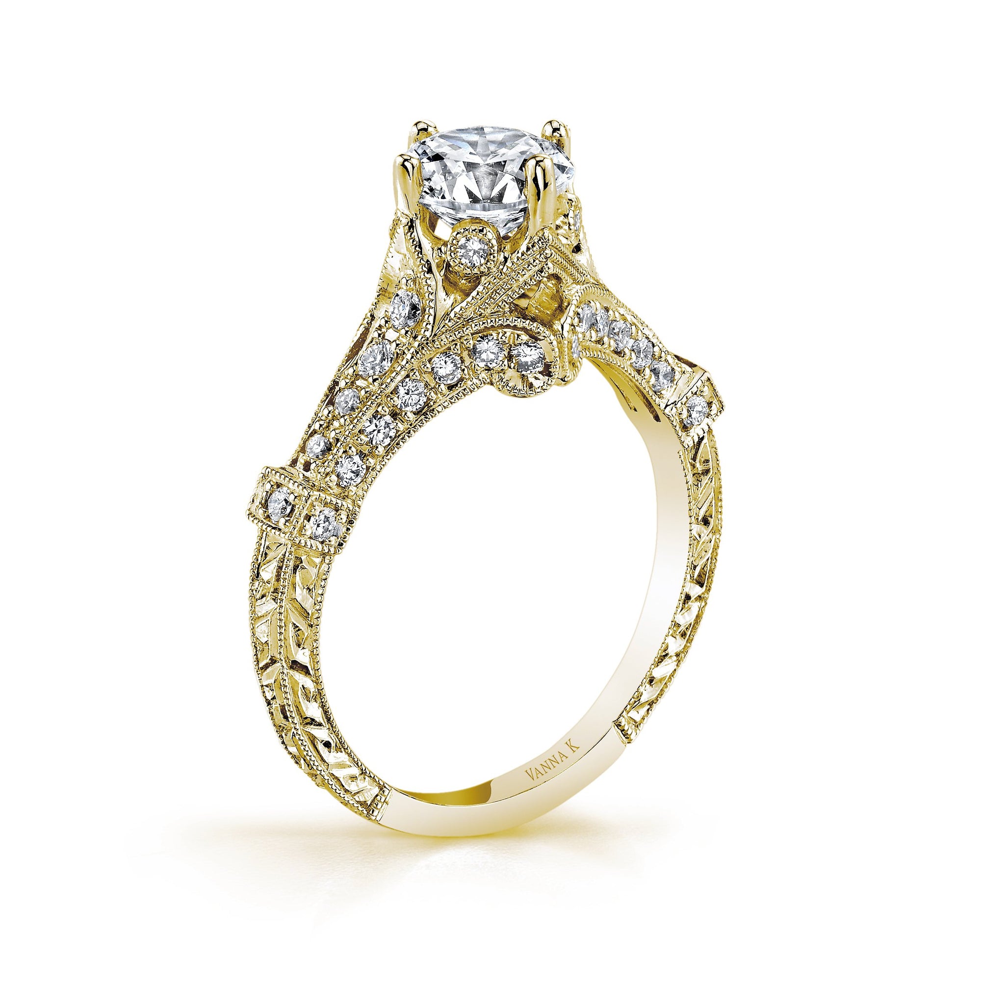 18K YELLOW GOLD DIAMOND ENGAGEMENT RING