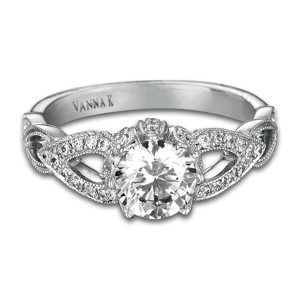 18K White Gold Diamond Engagement Ring