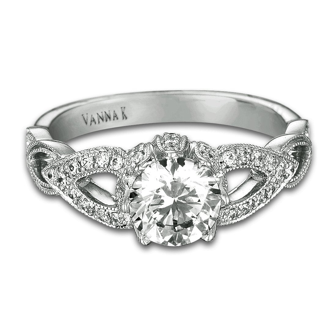 18K White Gold Diamond Engagement Ring