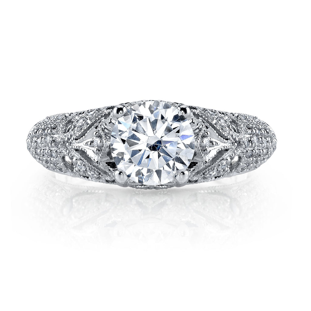 18K White Gold Diamond Engagement Ring