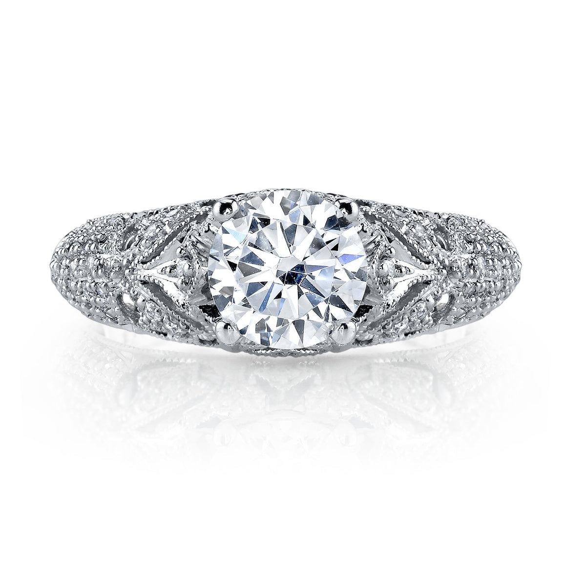 18K White Gold Diamond Engagement Ring