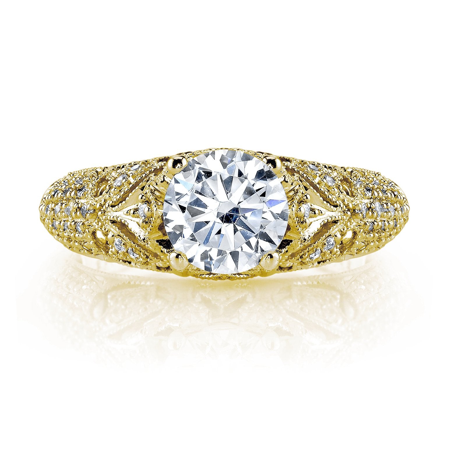 18K YELLOW GOLD DIAMOND ENGAGEMENT RING