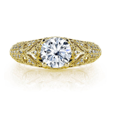 18K YELLOW GOLD DIAMOND ENGAGEMENT RING