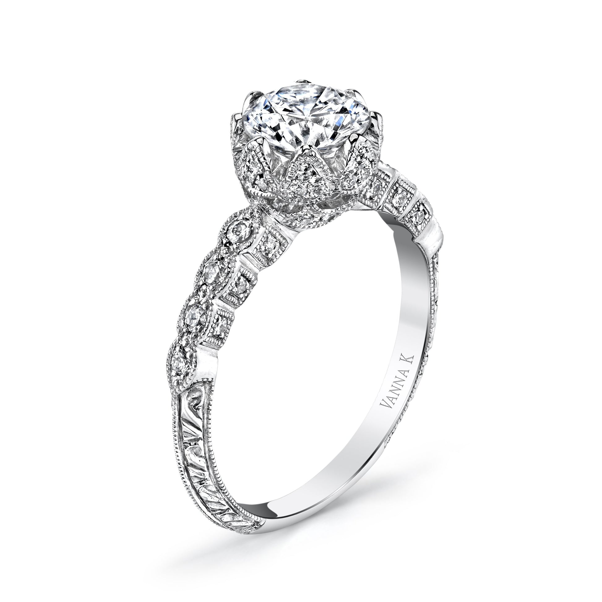 18K White Gold Diamond Engagement Ring