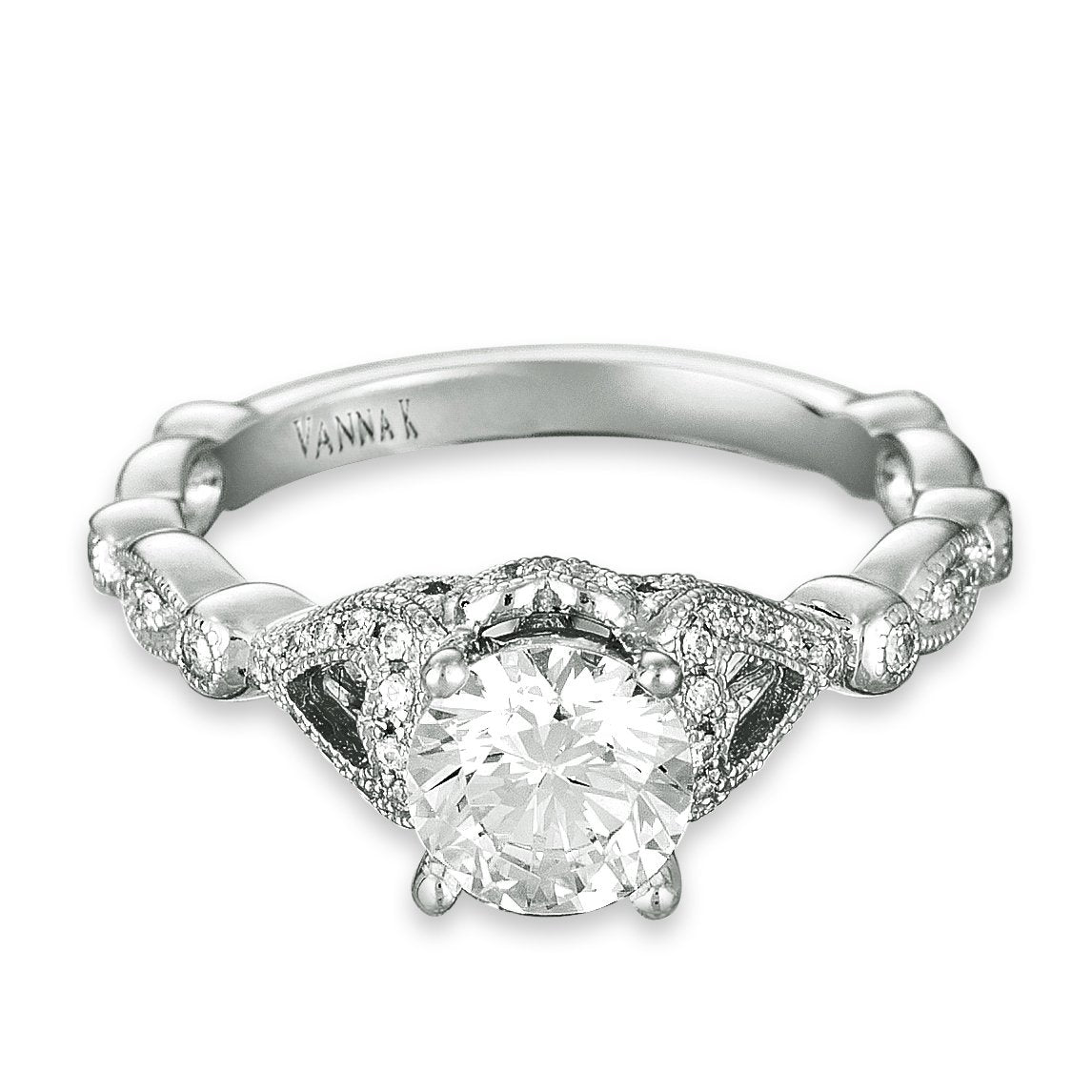 18K White Gold Diamond Engagement Ring