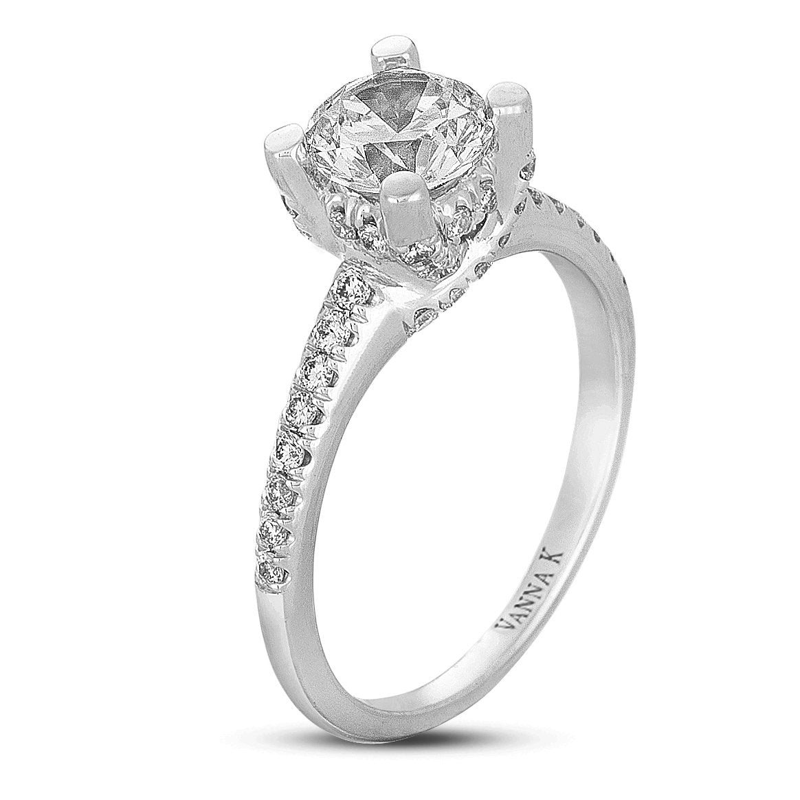 18K White Gold Diamond Engagement Ring