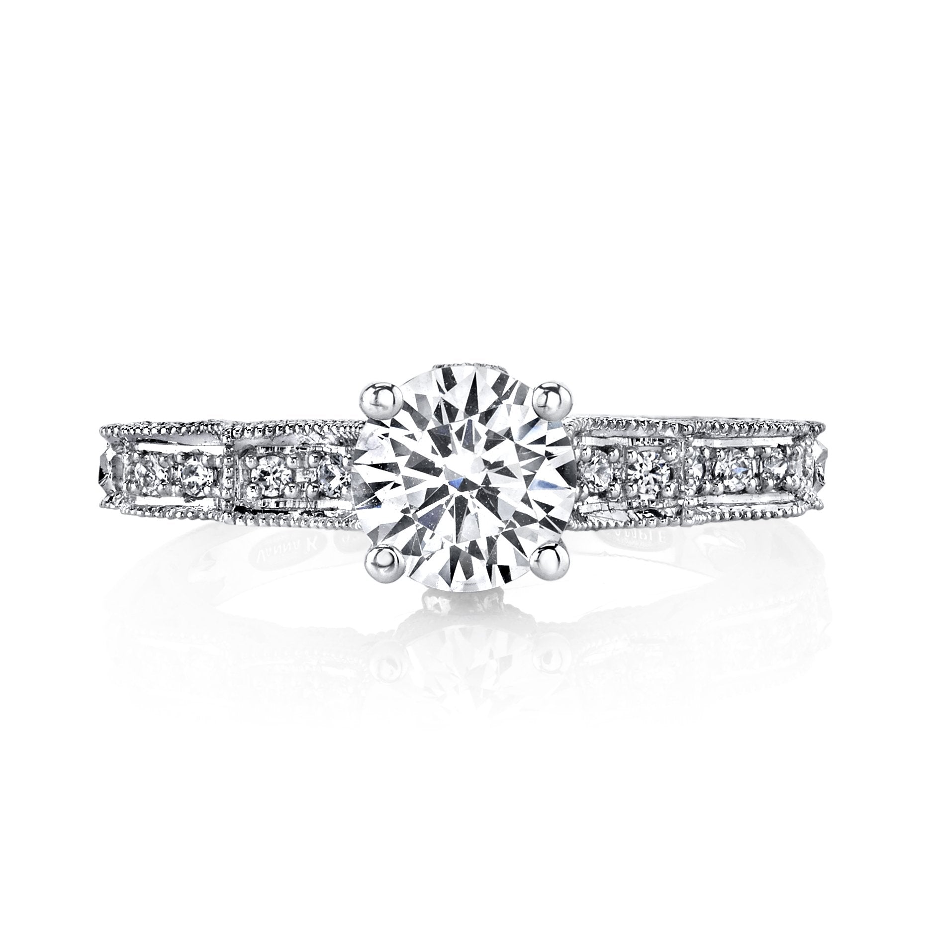 18K White Gold Diamond Engagement Ring