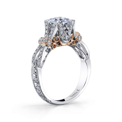 Hand Engraved Perfect Profile Diamond Ring Style 18RGL00507PW