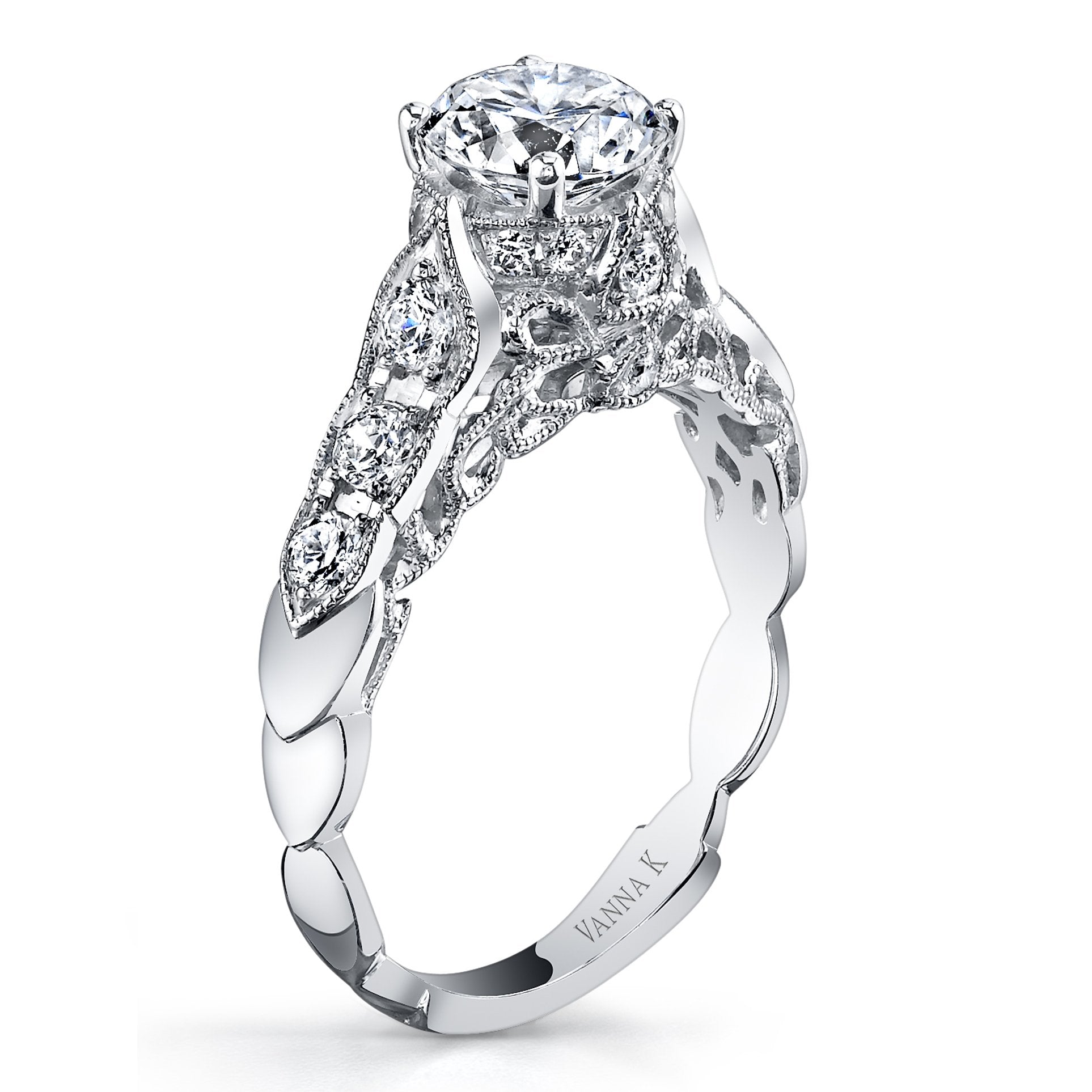 18K White Gold Diamond Engagement Ring