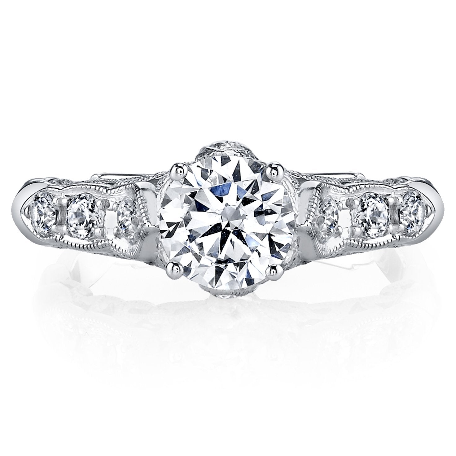 18K White Gold Diamond Engagement Ring