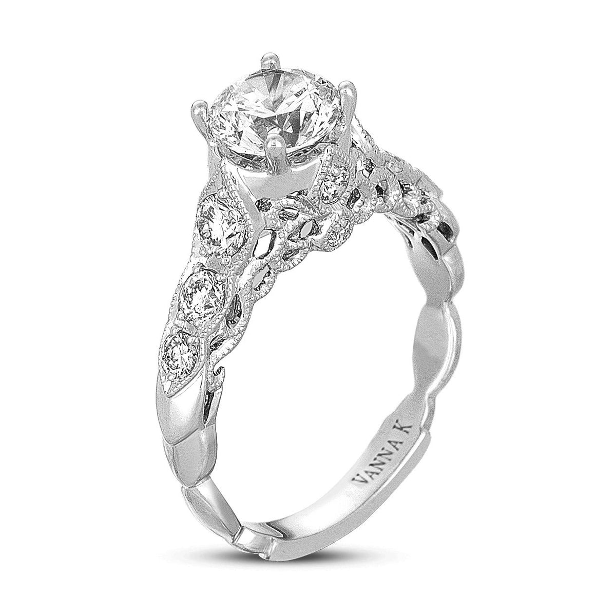 18K White Gold Diamond Engagement Ring