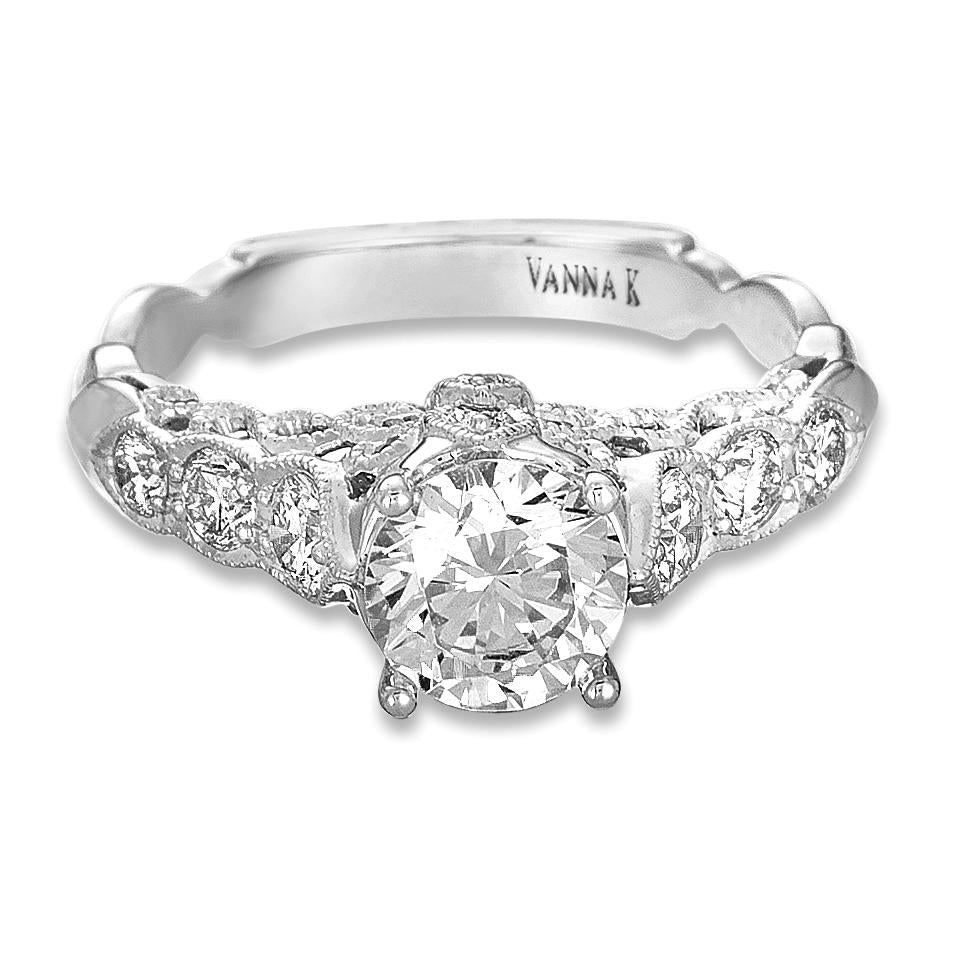 18K White Gold Diamond Engagement Ring