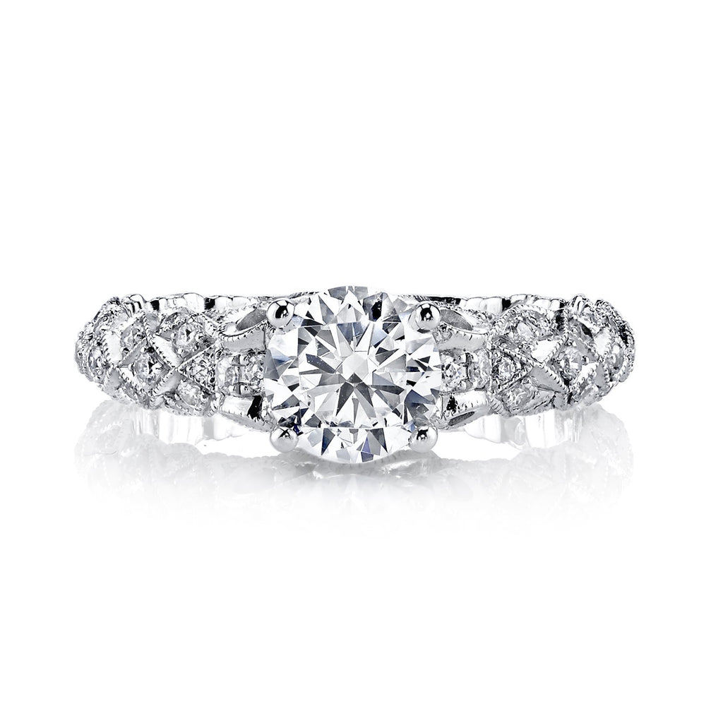 18K White Gold Diamond Engagement Ring