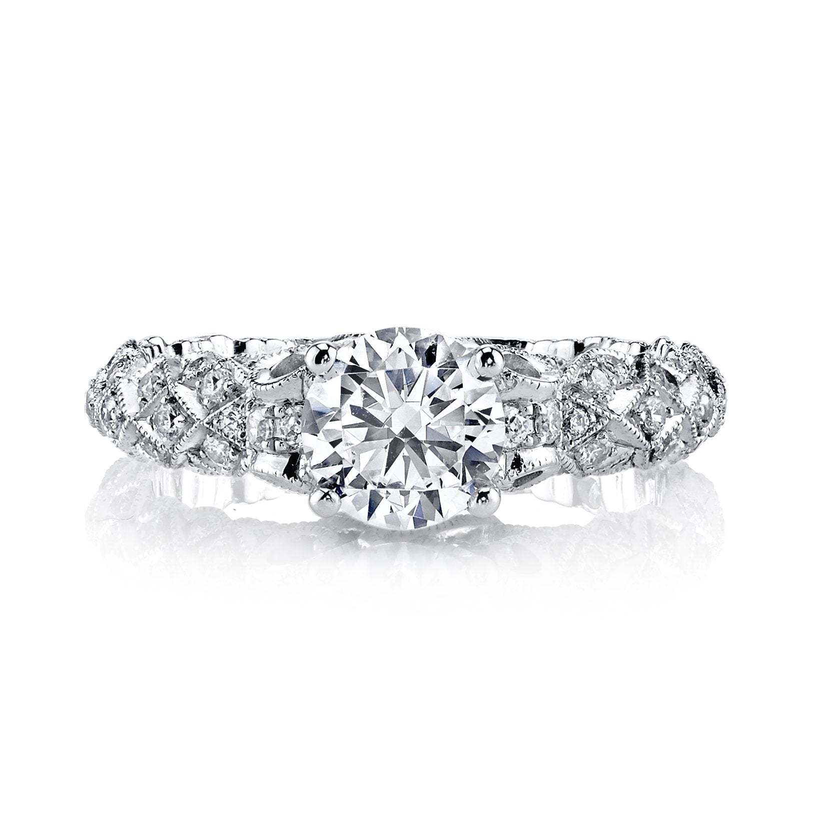 18K White Gold Diamond Engagement Ring