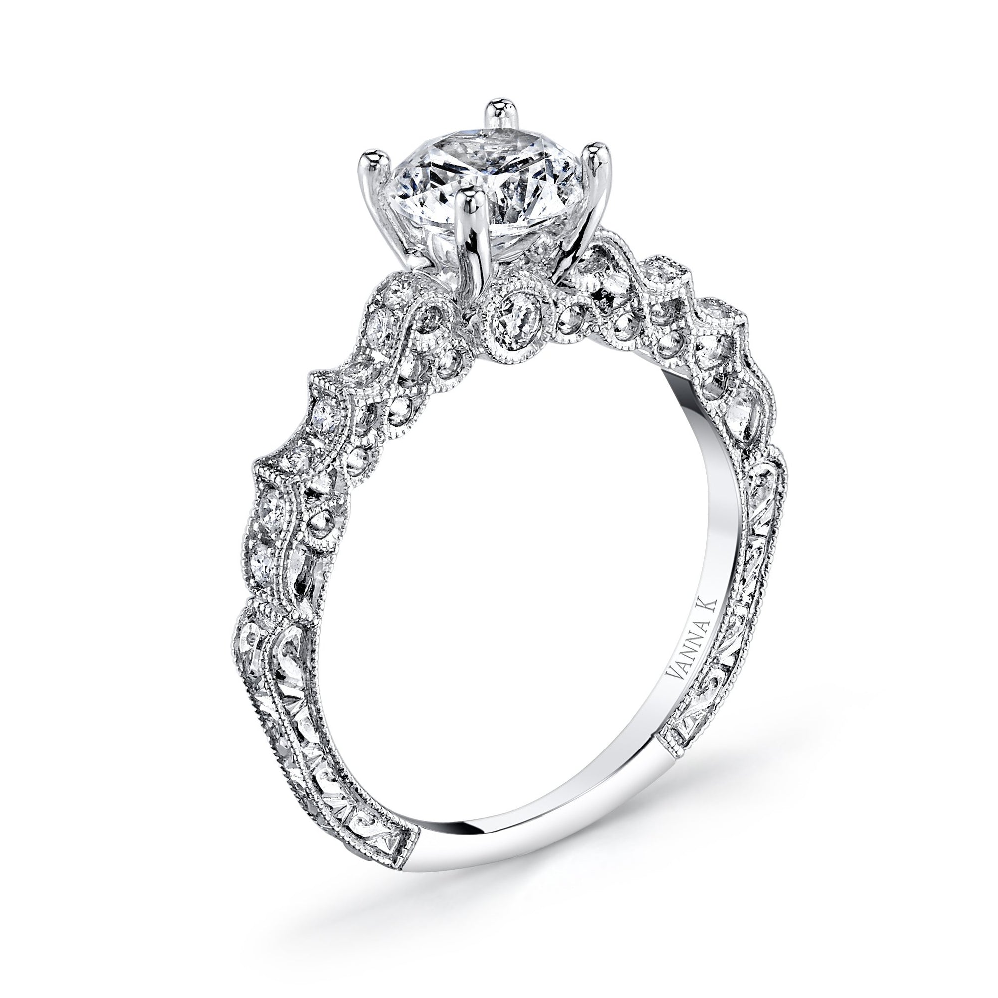 18K White Gold Diamond Engagement Ring