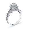 18K White Gold Halo Diamond Engagement Ring