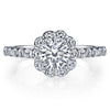 18K White Gold Halo Diamond Engagement Ring