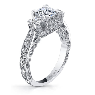 18K White Gold Diamond Engagement Ring