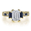 18K YELLOW GOLD DIAMOND AND SAPPHIRE ENGAGEMENT RING