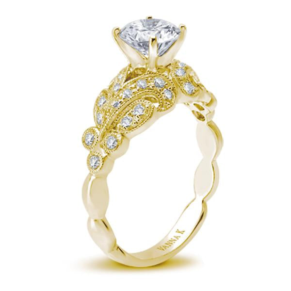 18K YELLOW GOLD DIAMOND ENGAGEMENT RING