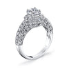 18K White Gold Halo Diamond Engagement Ring