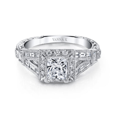 18K White Gold Diamond Engagement Ring