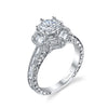 18K White Gold Halo Diamond Engagement Ring