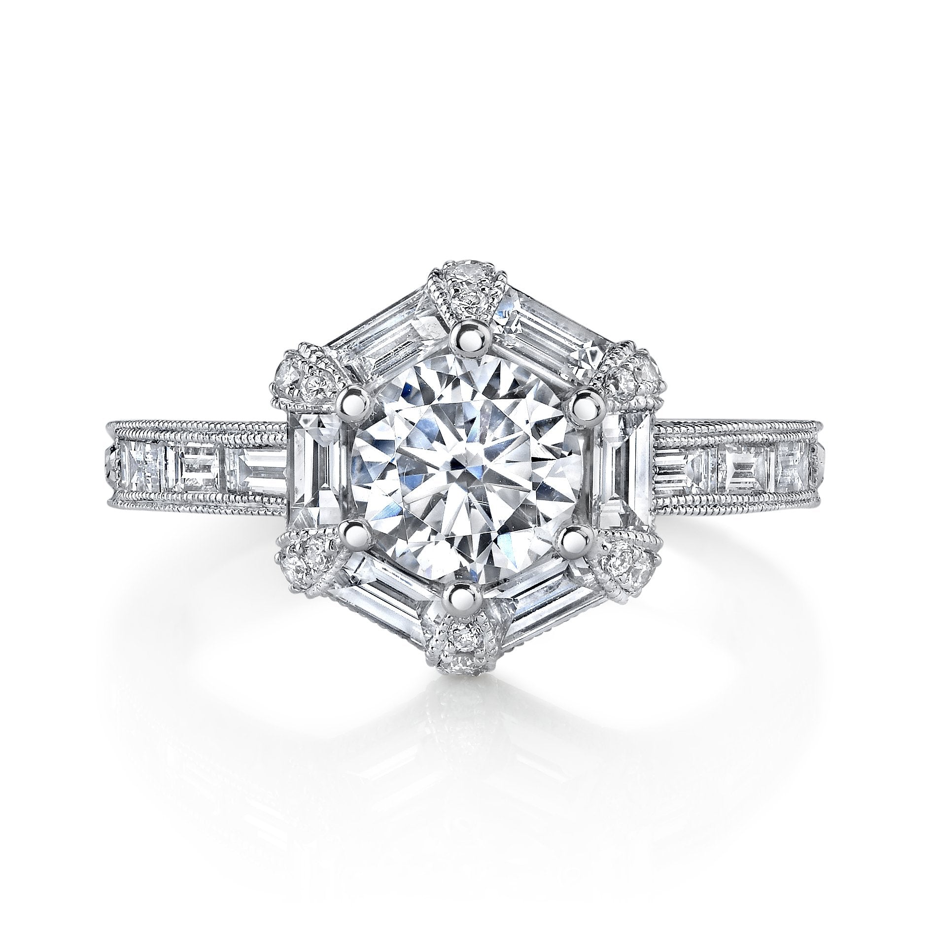 18K White Gold Halo Diamond Engagement Ring