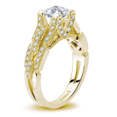 18K YELLOW GOLD DIAMOND ENGAGEMENT RING