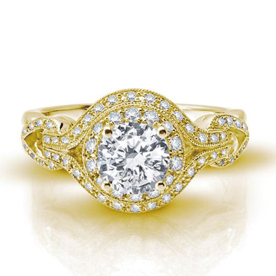 18K YELLOW GOLD DIAMOND ENGAGEMENT RING