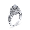 18K White Gold Double Halo Diamond Engagement Ring