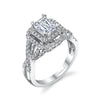 18K White Gold Halo Diamond Engagement Ring