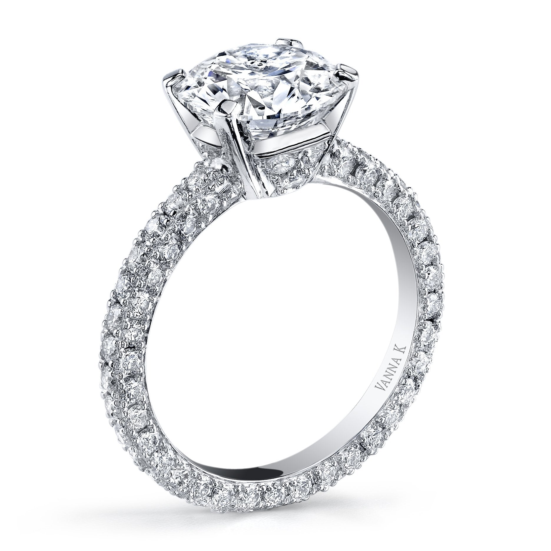 18K White Gold Diamond Engagement Ring