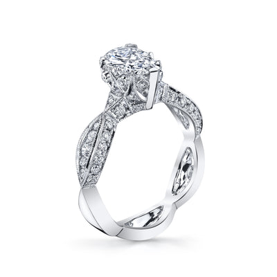 18K White Gold Diamond Engagement Ring