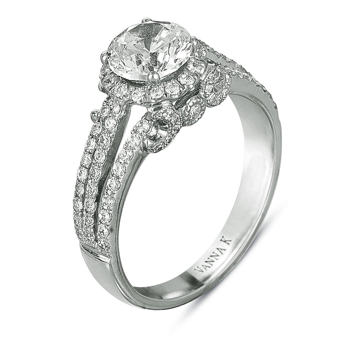 18K White Gold Diamond Engagement Ring