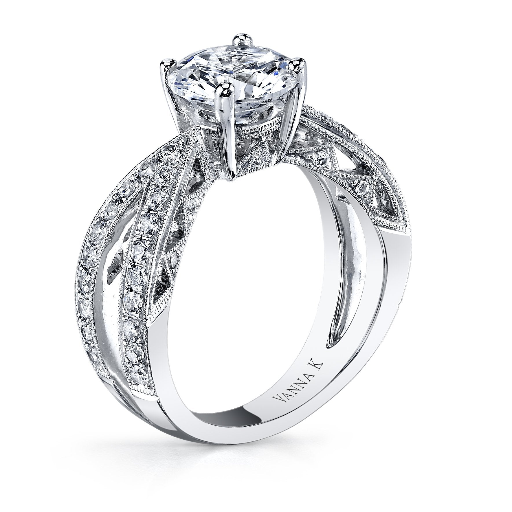 18K White Gold Diamond Engagement Ring