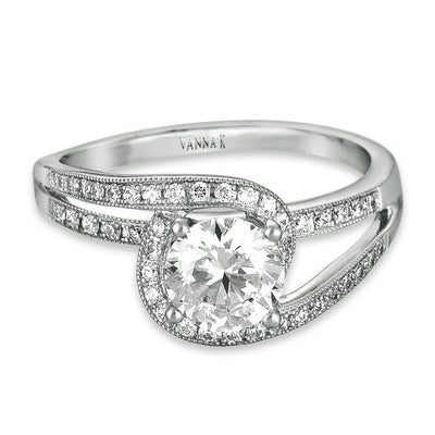 18K White Gold Diamond Engagement Ring