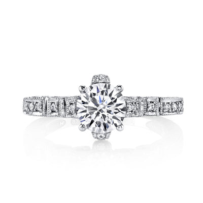 18K White Gold Diamond Engagement Ring