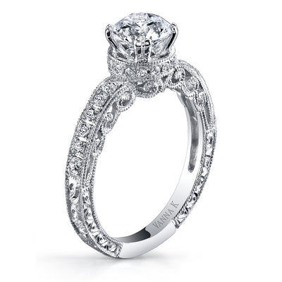 18K White Gold Diamond Engagement Ring