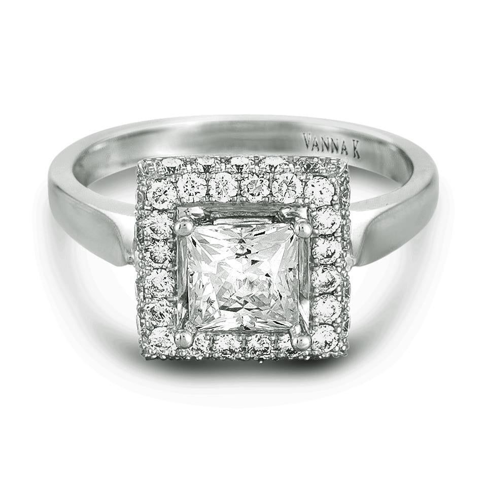 18K White Gold Diamond Engagement Ring