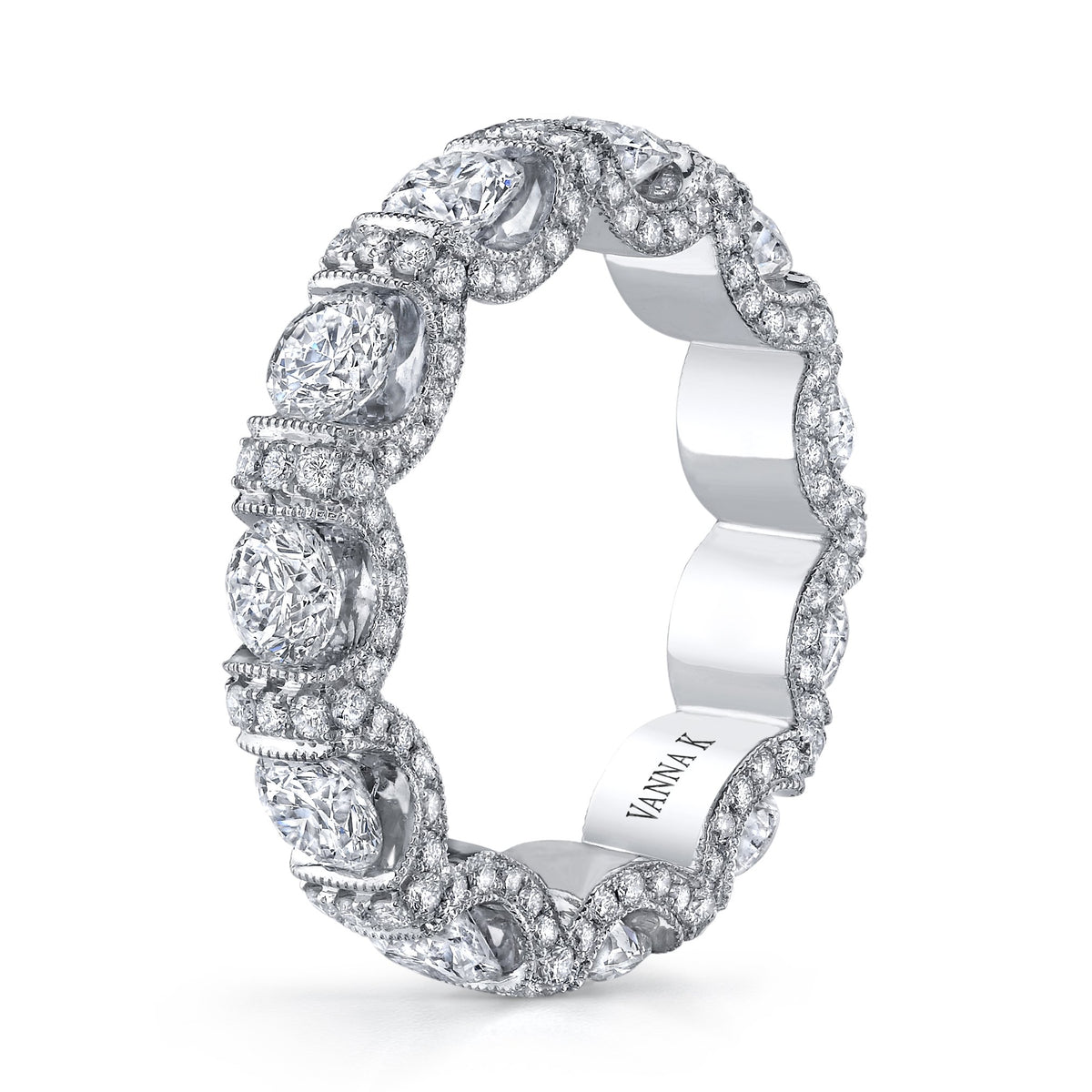 18K White Gold Diamond Engagement Band