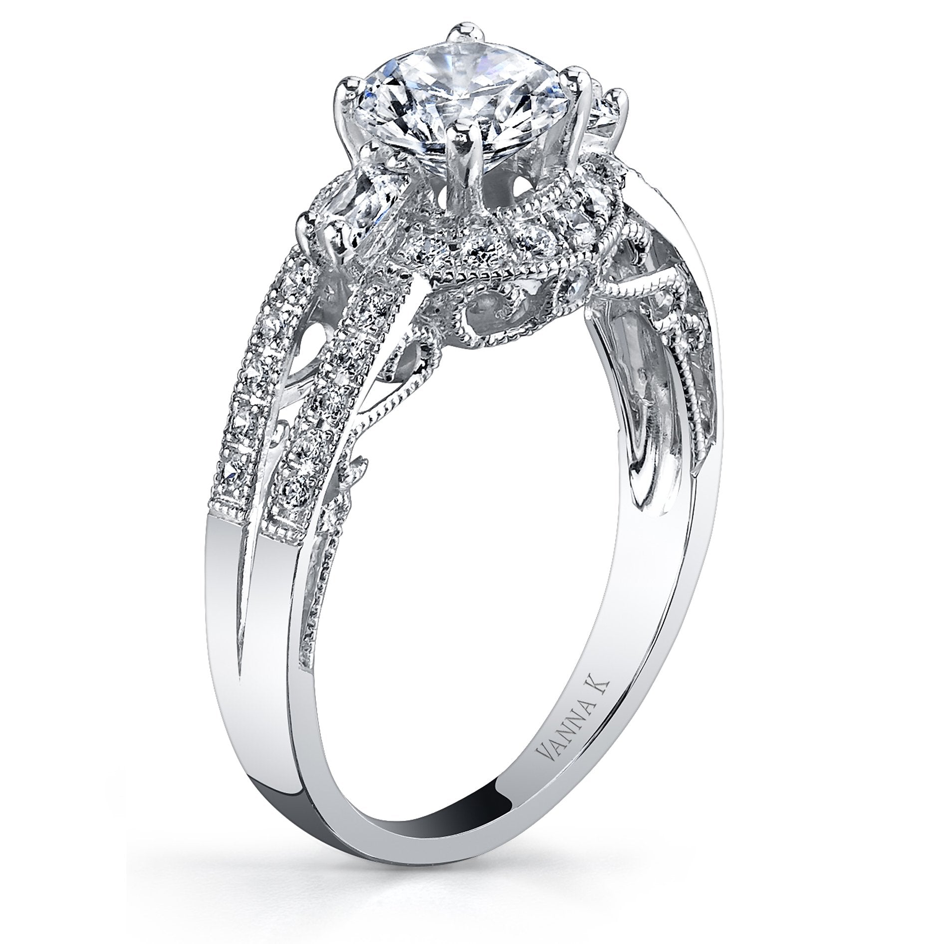 18K White Gold Diamond Engagement Ring