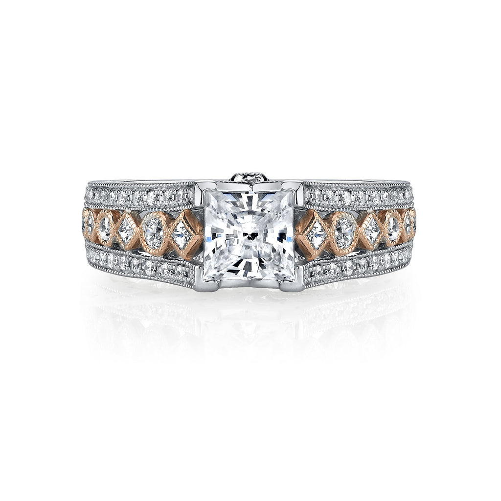 18K Two Tone Diamond Engagement Ring