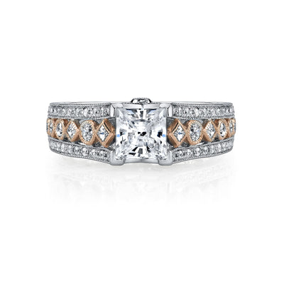 18K Two Tone Diamond Engagement Ring