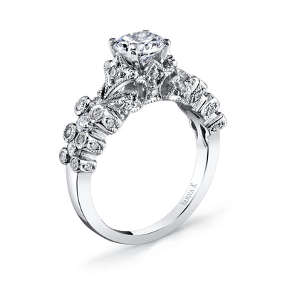 18K White Gold Diamond Engagement Ring