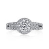 Hand Engraved Halo Diamond Pave Set Solea Ring Style 18RGL740DCZ