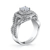 18K White Gold Double Halo Diamond Engagement Ring