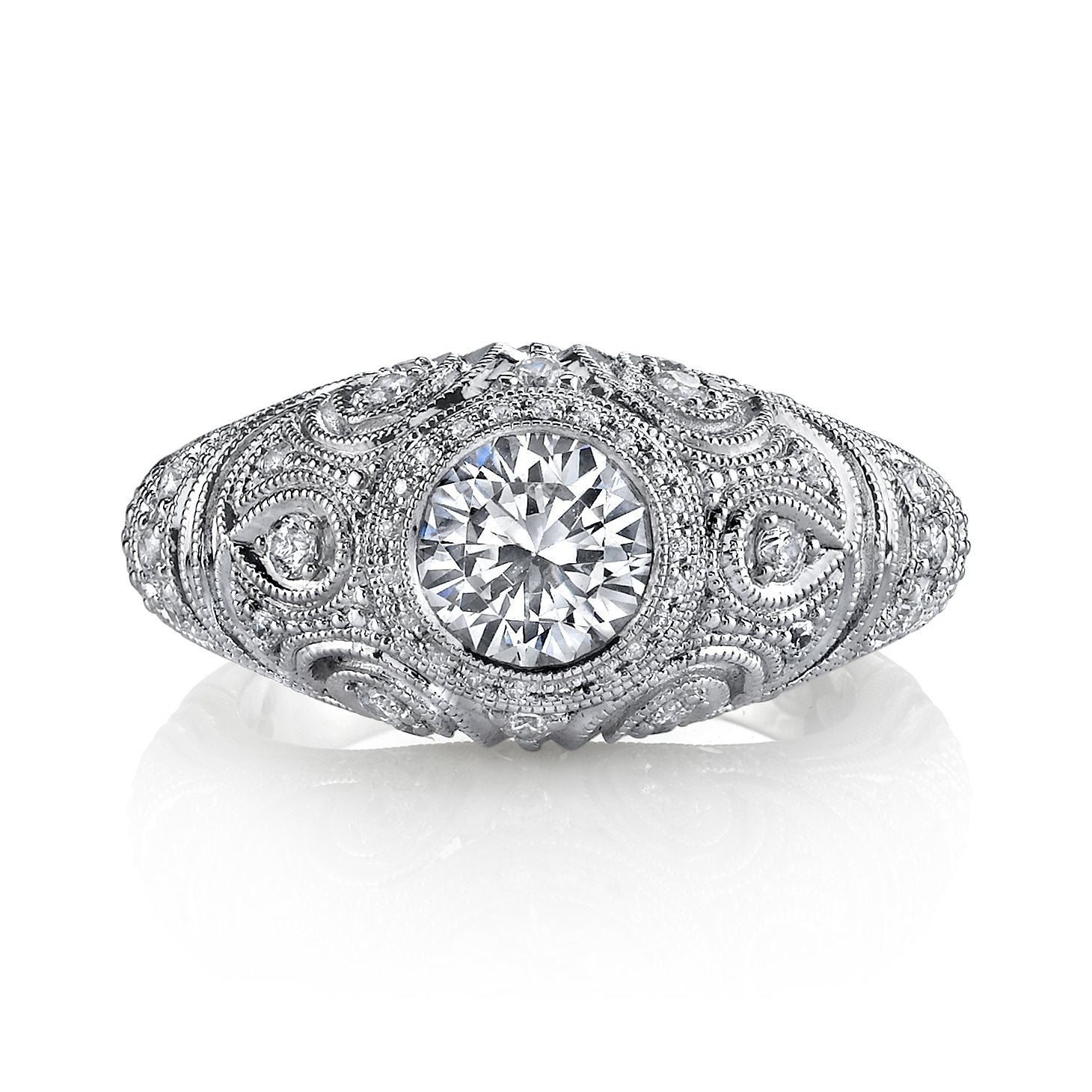 18K White Gold Halo Diamond Engagement Ring