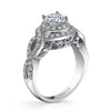 18K White Gold Halo Diamond Engagement Ring