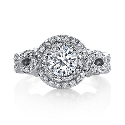 18K White Gold Halo Diamond Engagement Ring